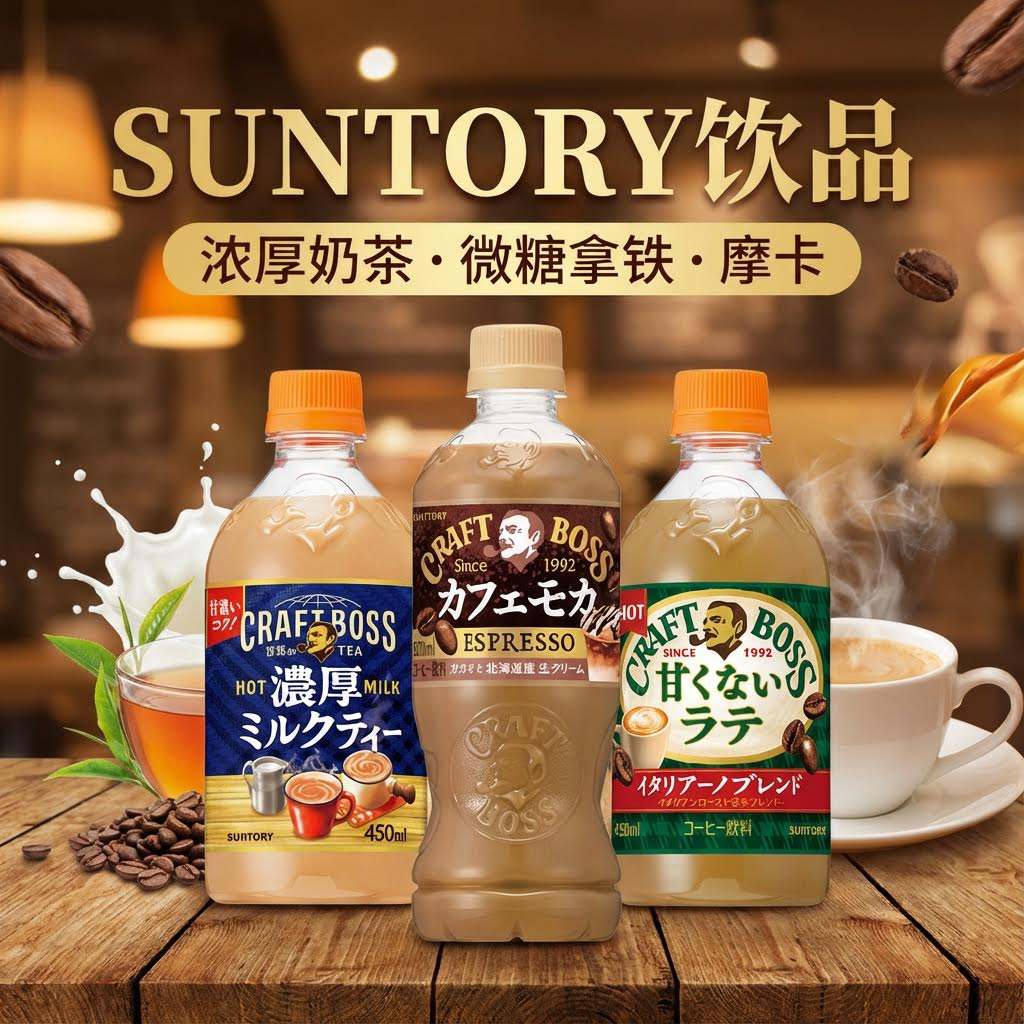 日本进口Suntory三得利Craft boss微糖咖啡饮料拿铁摩卡咖啡奶茶,咖啡/麦片/冲饮,即饮咖啡,淘宝优惠券,粉丝福利购,淘宝优惠卷