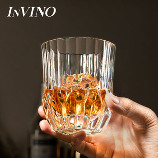 INVINO水晶玻璃威士忌酒杯子玻璃杯洋酒杯轻奢高档套装 家用送礼