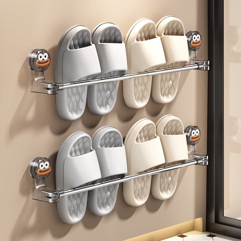 新款吸盘拖鞋杆拖鞋架浴室卫生间免打孔挂架单杆沥水收纳神器鞋子,收纳整理,鞋子收纳架,淘宝优惠券,粉丝福利购,淘宝优惠卷