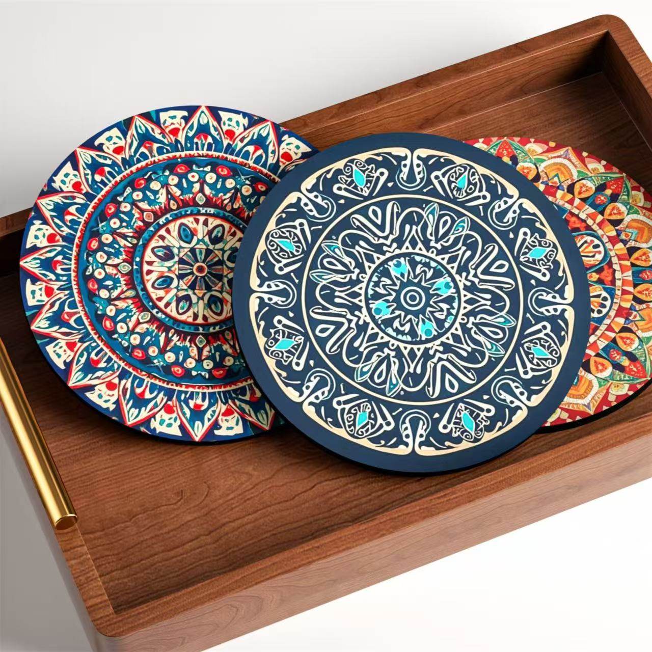 波西米亚家用餐桌隔热垫北欧风圆垫茶台吸水垫防烫防滑杯垫餐盘垫,餐饮具,餐垫,淘宝优惠券,粉丝福利购,淘宝优惠卷