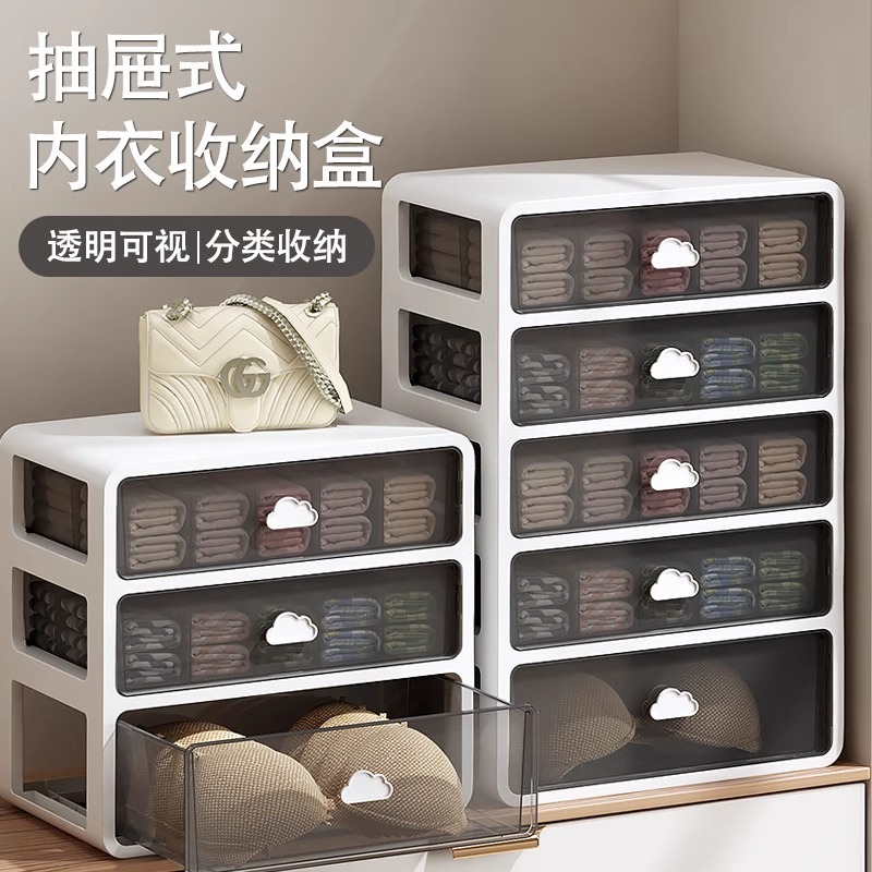 内衣收纳盒抽屉式家用衣柜分格神器装内裤袜子三合一多功能整理箱