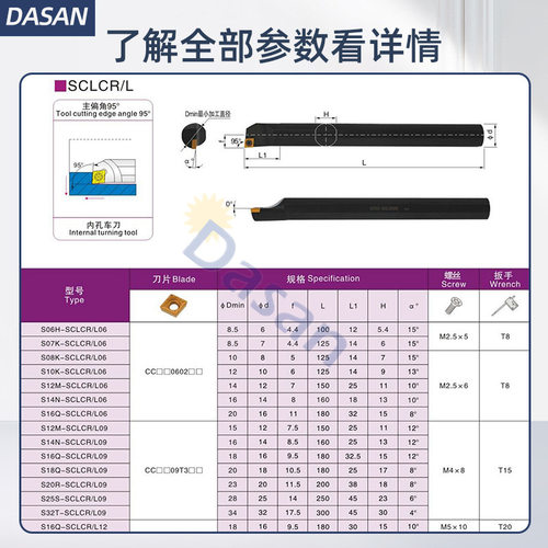 跨境数控内孔刀杆s16q-sclcr09抗震镗孔刀车床机夹合金小孔