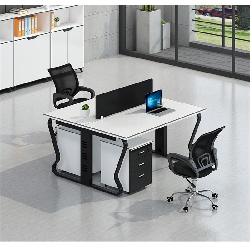 职员办公桌带屏风24人位办公室工位卡座办公家具现代钢架桌椅组合