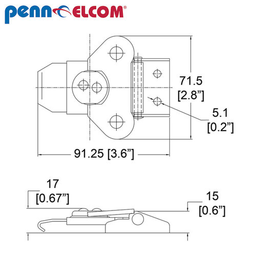 Penn Elcom 番尔康 7538 金属锁扣 钢镀锌 搭扣锁扣 木箱搭扣