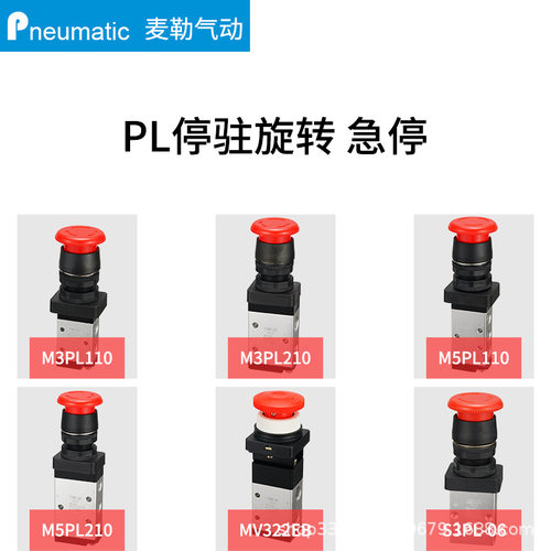 气动紧急通气M3PL闭气S3PL-06/08停驻M5PL-210旋转急停锁开关