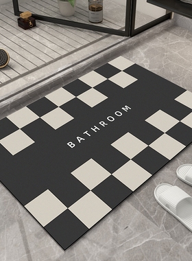 浴室软硅藻泥地垫吸水防滑脚垫厕所家用卫生间进门口速干入户门垫