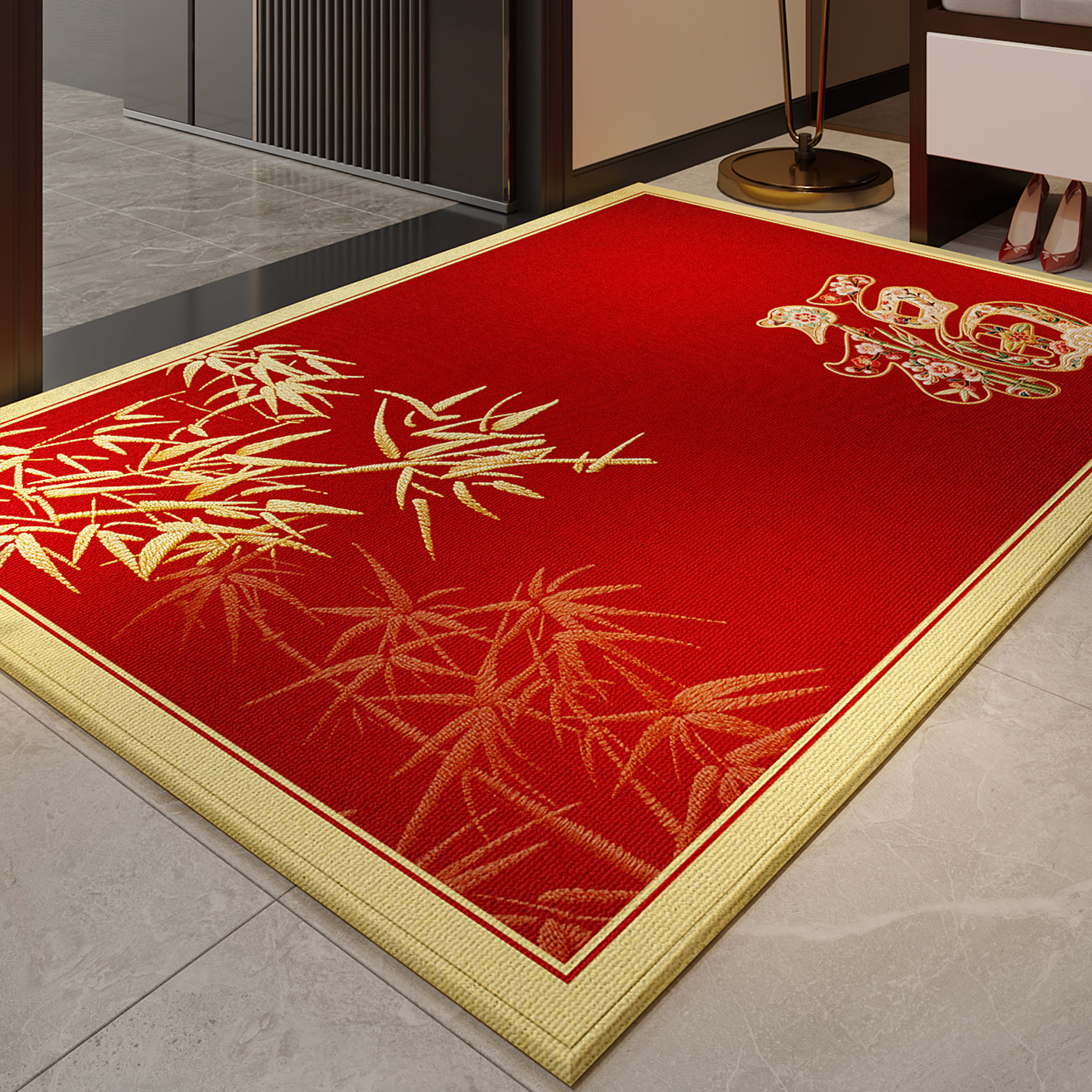 新中式红色入户门地垫轻奢进门门垫2026新款门口脚垫乔迁地毯玄关,居家布艺,入户地垫,淘宝优惠券,粉丝福利购,淘宝优惠卷