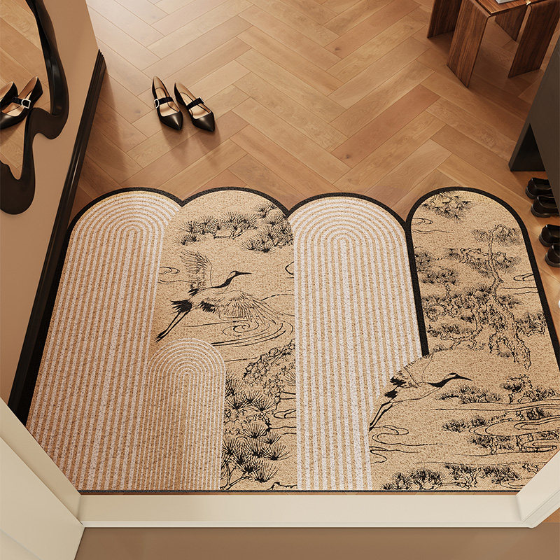 古典中式入户门丝圈地垫拱形可裁剪加厚门垫蹭土防滑耐脏脚垫定制,居家布艺,入户地垫,淘宝优惠券,粉丝福利购,淘宝优惠卷