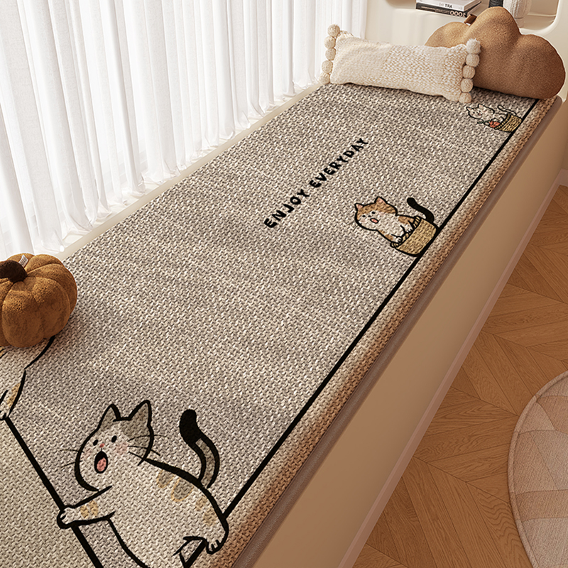 飘窗垫窗台垫卡通仿亚麻编织定制