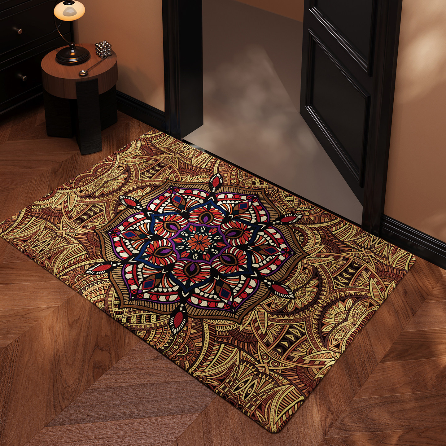 比利时绒民族风入户门地垫复古大门口进门地毯耐脏免洗防滑脚门垫,居家布艺,入户地垫,淘宝优惠券,粉丝福利购,淘宝优惠卷