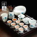 茶杯家用客厅复古高端泡茶壶陶瓷盖碗茶碗 羊脂玉白瓷功夫茶具套装