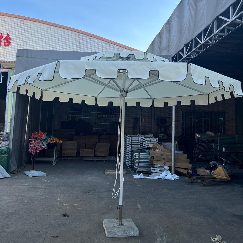 出口户外沙滩伞庭院伞全铝中柱伞花园伞奶茶店咖啡馆遮阳伞