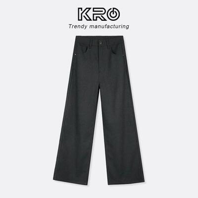 KRO复古高腰休闲西装裤