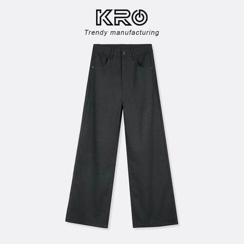KRO复古高腰休闲西装裤
