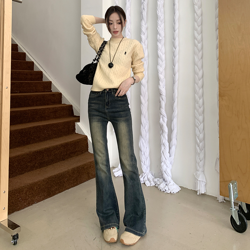 KRO微喇叭牛仔裤百搭弹力