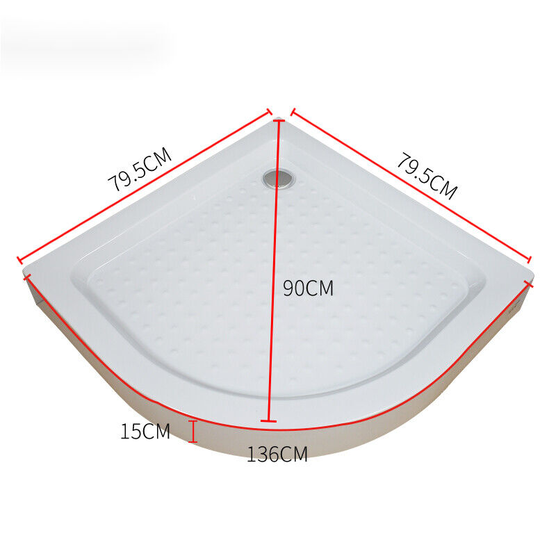 加厚亚克力淋浴房底盆底座地盆低盆浴室挡水隔水扇形扇形80X80X15-封面