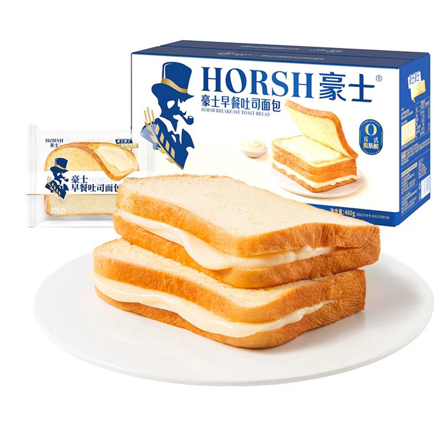 豪士早餐吐司面包夹心营养早餐糕点休闲零食小点心480g蛋糕速食整