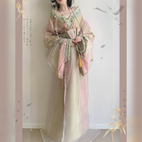 原创汉服女【釉宓春】魏晋风制改良大袖衫直裾战国袍古装套装春款