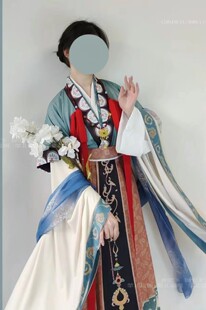 原创汉服女【神仙图】复原款神仙服交领对交穿半袖齐腰褶裙春季款