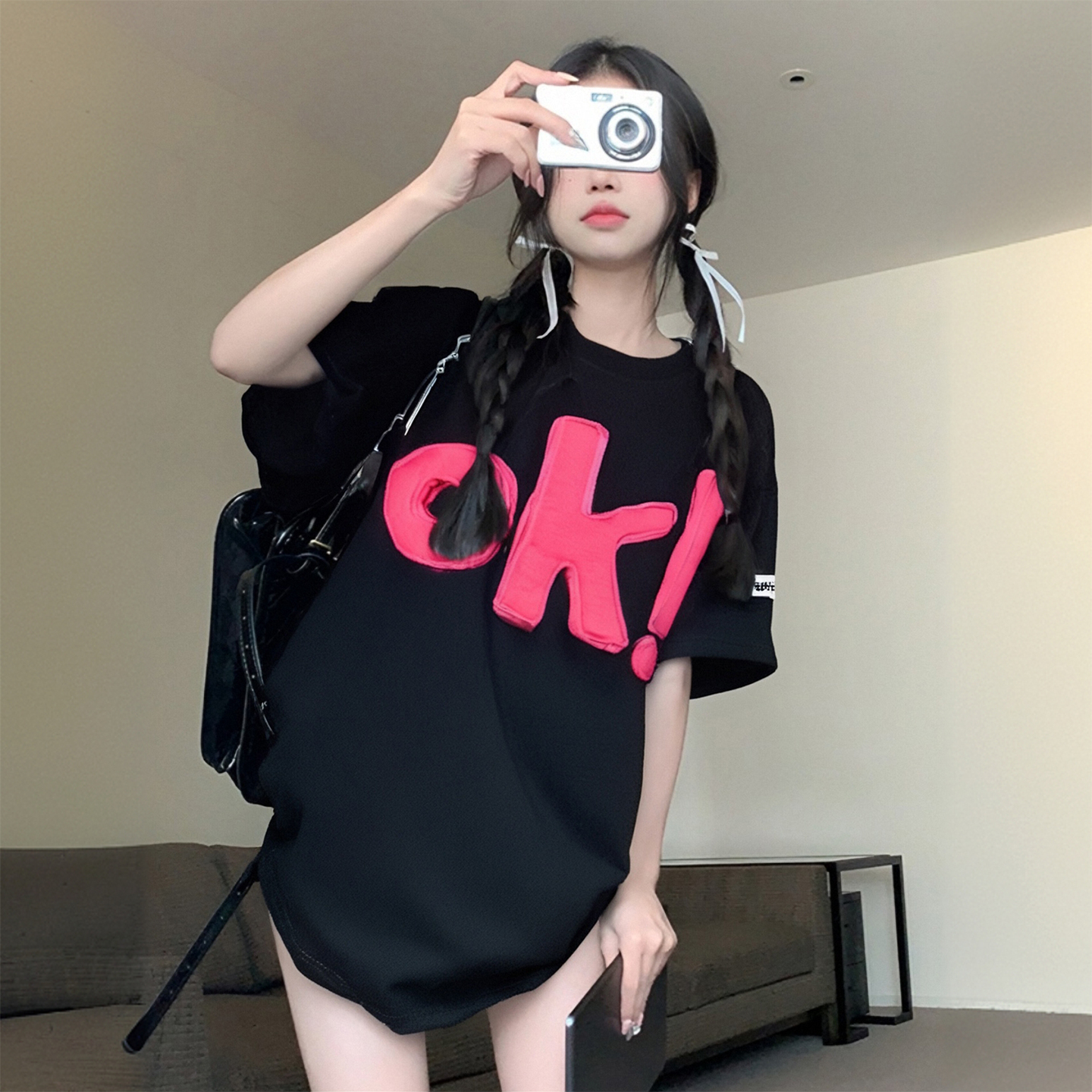 特大码女装减龄百搭宽松半袖上衣