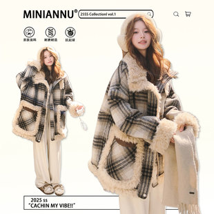 休闲时尚 设计感加厚保暖羊羔毛外套女冬季 显瘦棉服 女装 胖mm特大码