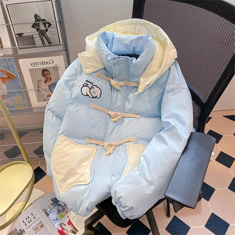 特大码韩系ins保暖连帽羽绒棉服