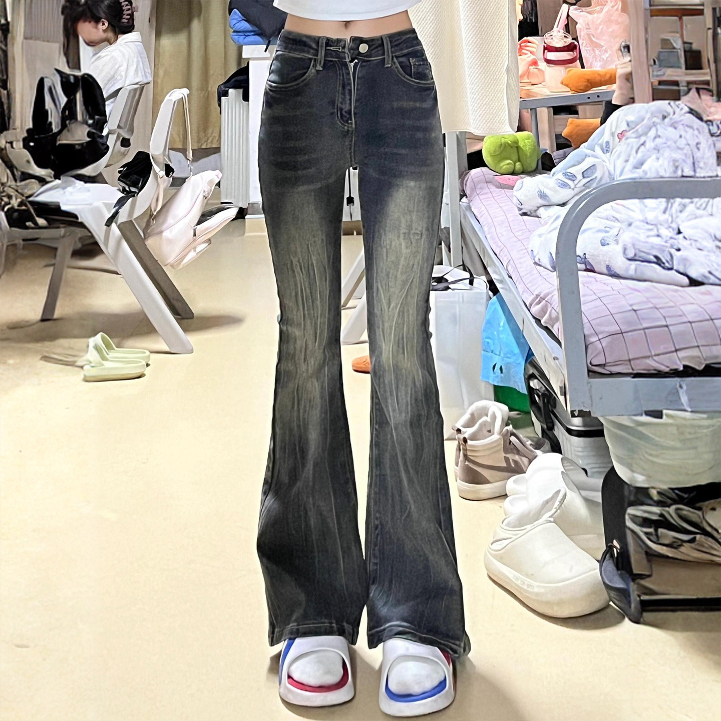 300斤特大码女装学生牛仔裤女胖mm弹力显瘦裤子美式甜酷风微喇裤,女装/女士精品,大码裤装,淘宝优惠券,粉丝福利购,淘宝优惠卷