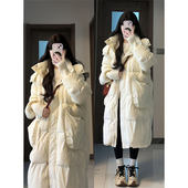 特大码 高级感韩系保暖加厚大衣外套 连帽棉服女冬季 女装 胖mm中长款