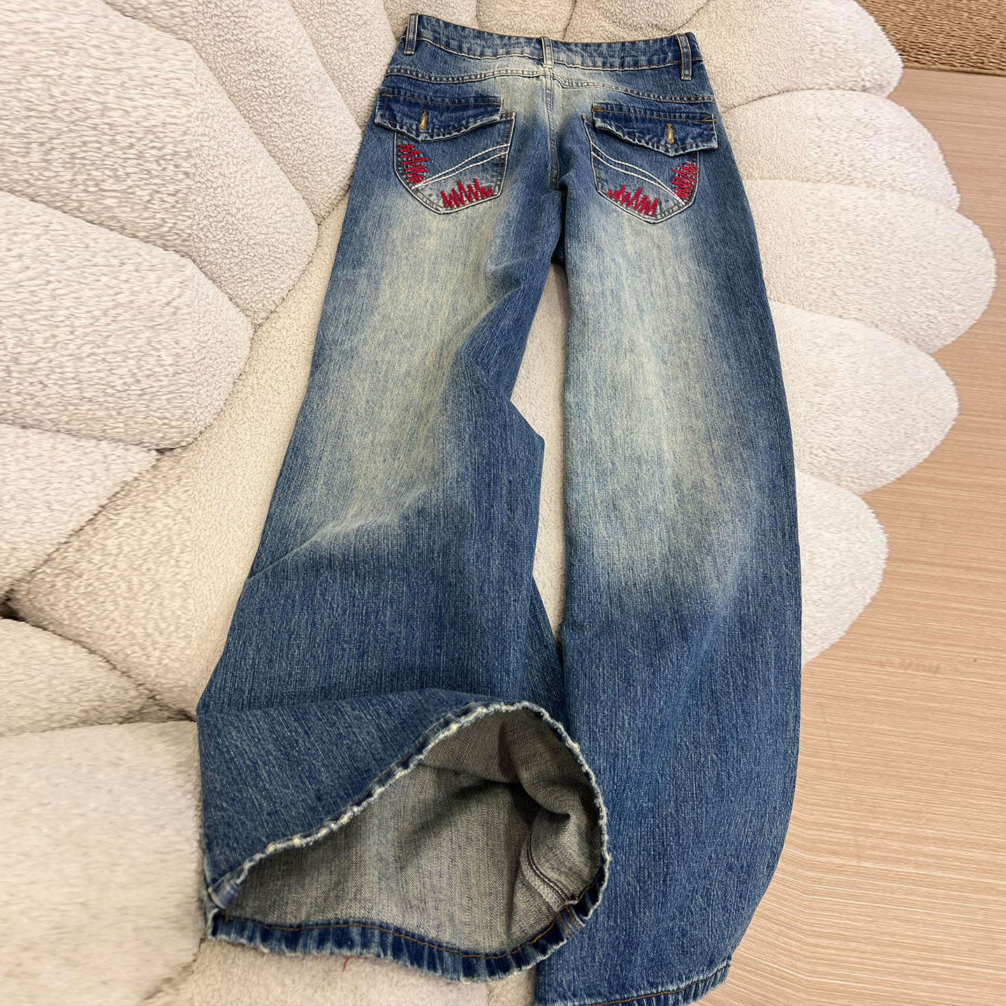 大码女装慵懒风时尚宽松直筒裤女