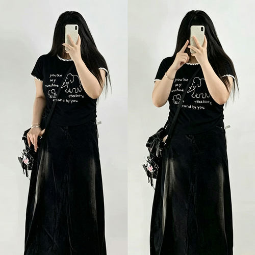 特大码女装独特漂亮遮肚子上衣女
