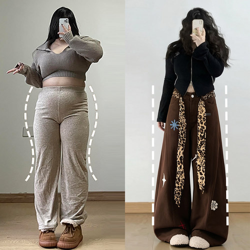 大码胖mm慵懒风时尚休闲牛仔裤女