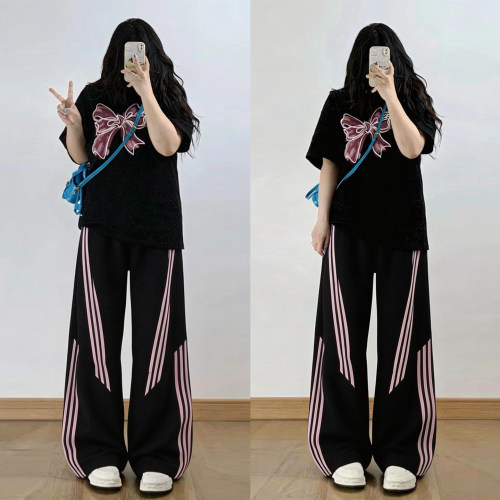 胖mm大码女装设计感垂感休闲裤女