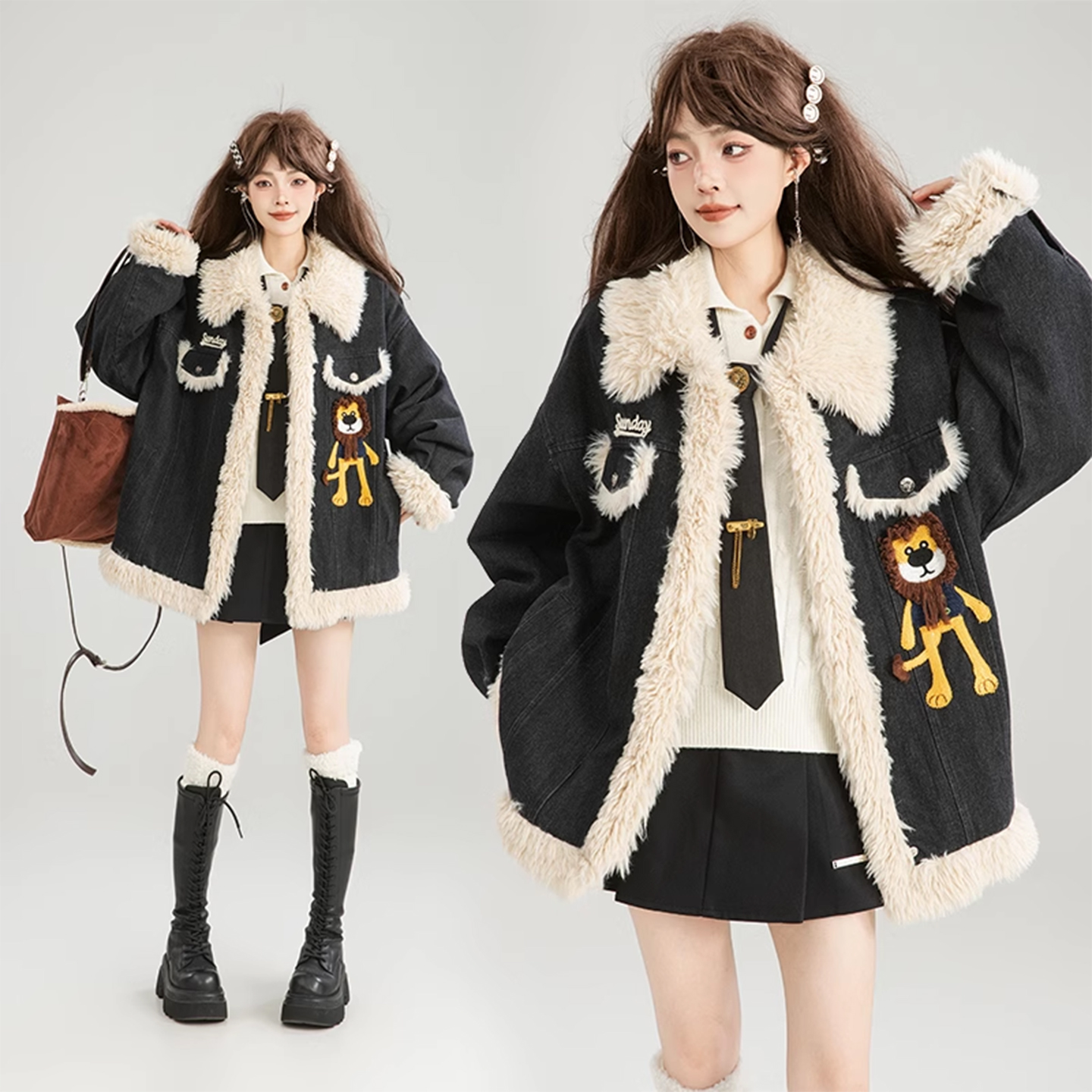 300斤特大码小众高级感翻领外套