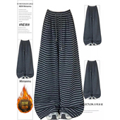 女装 胖mm韩系加绒加厚休闲裤 女冬季 300斤特大码 慵懒风阔腿裤 子潮