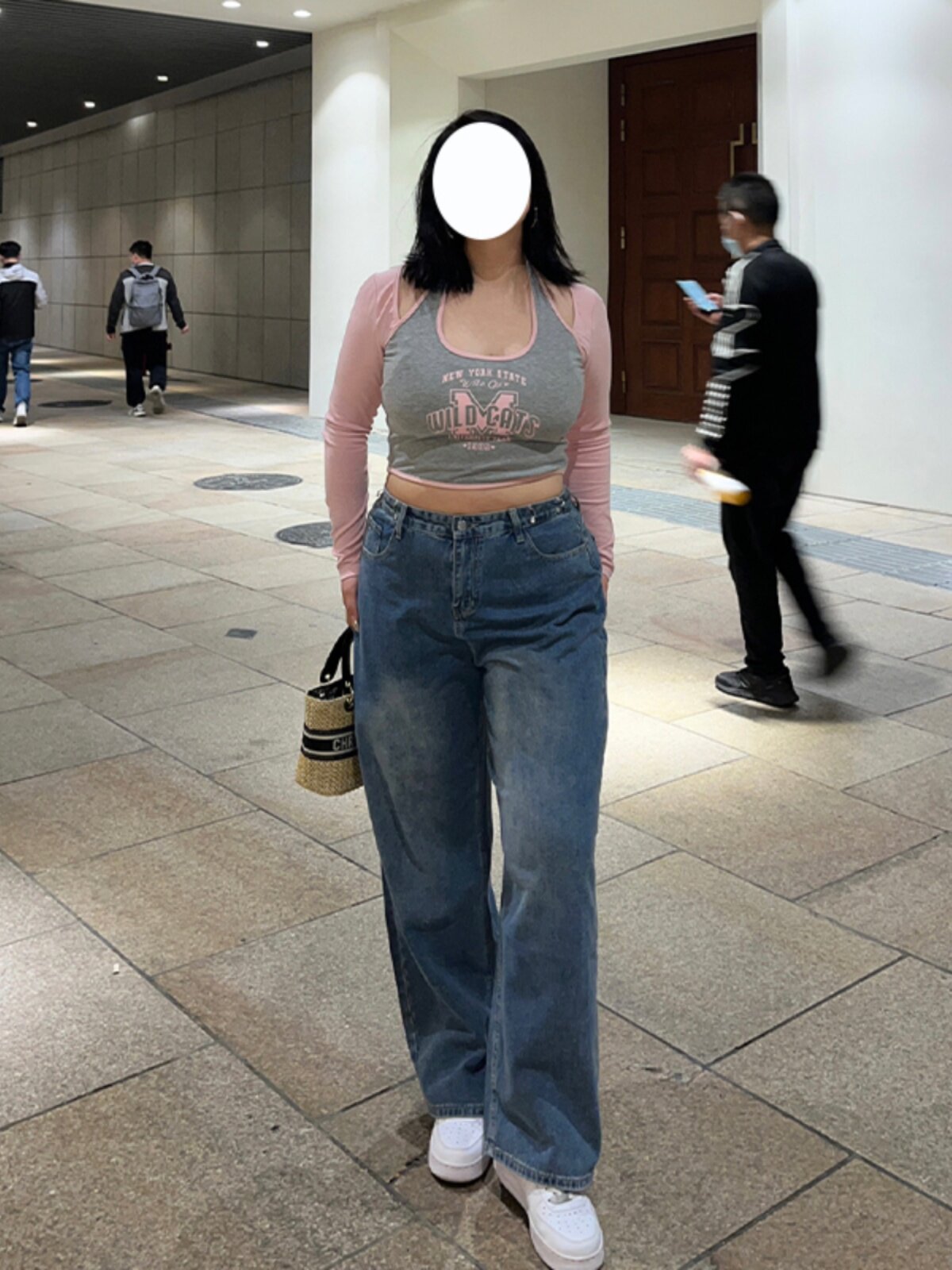 KING SIZE FAT MM SUMMER NEW LOOSE THIN STRAIGHT LEG JEANS WOMENS PEAR SHAPE BODY RETRO WIDE LEG PANTS TIDE