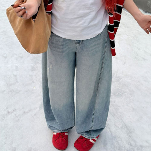 特大码胖mm时髦气质减龄牛仔裤女