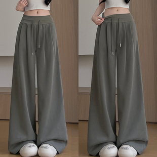 女装 简约风学生休闲阔腿裤 胖mm宽松百搭运动卫裤 新款 子 女秋季 大码