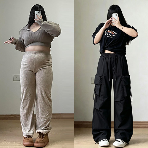 胖mm特大码美式oversize工装裤女