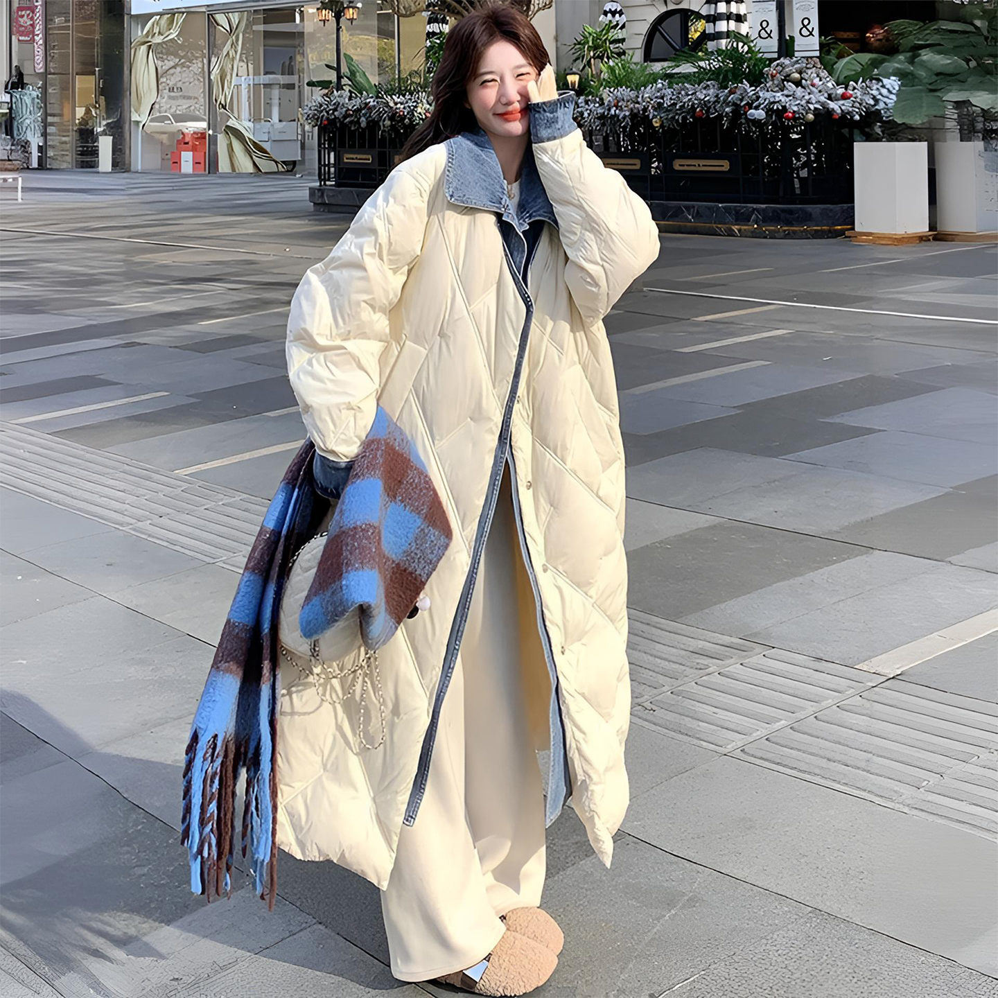 300斤大码女装加厚保暖过膝棉衣