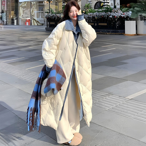 300斤大码女装加厚保暖过膝棉衣