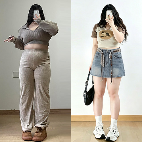 特大码胖mm休闲百搭显瘦半身裙女