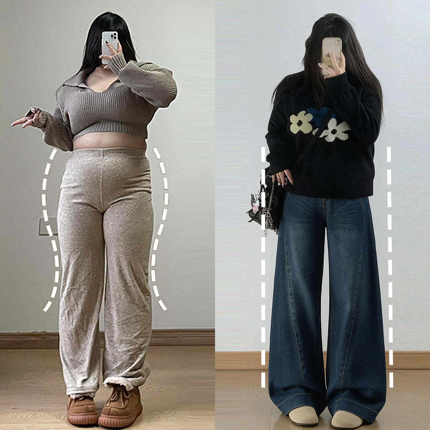 大码女装韩系百搭蓝色阔腿牛仔裤女胖mm慵懒风时尚休闲不贴腿裤子