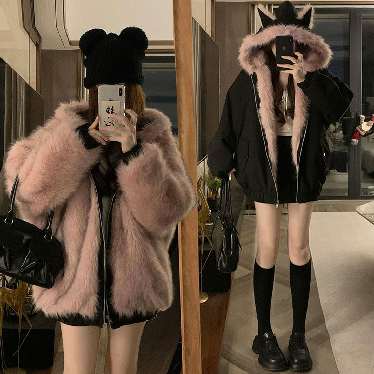 300斤大码韩版加厚黑色毛绒连帽外套女胖mm韩系时尚宽松保暖棉服,女装/女士精品,大码棉服,淘宝优惠券,粉丝福利购,淘宝优惠卷