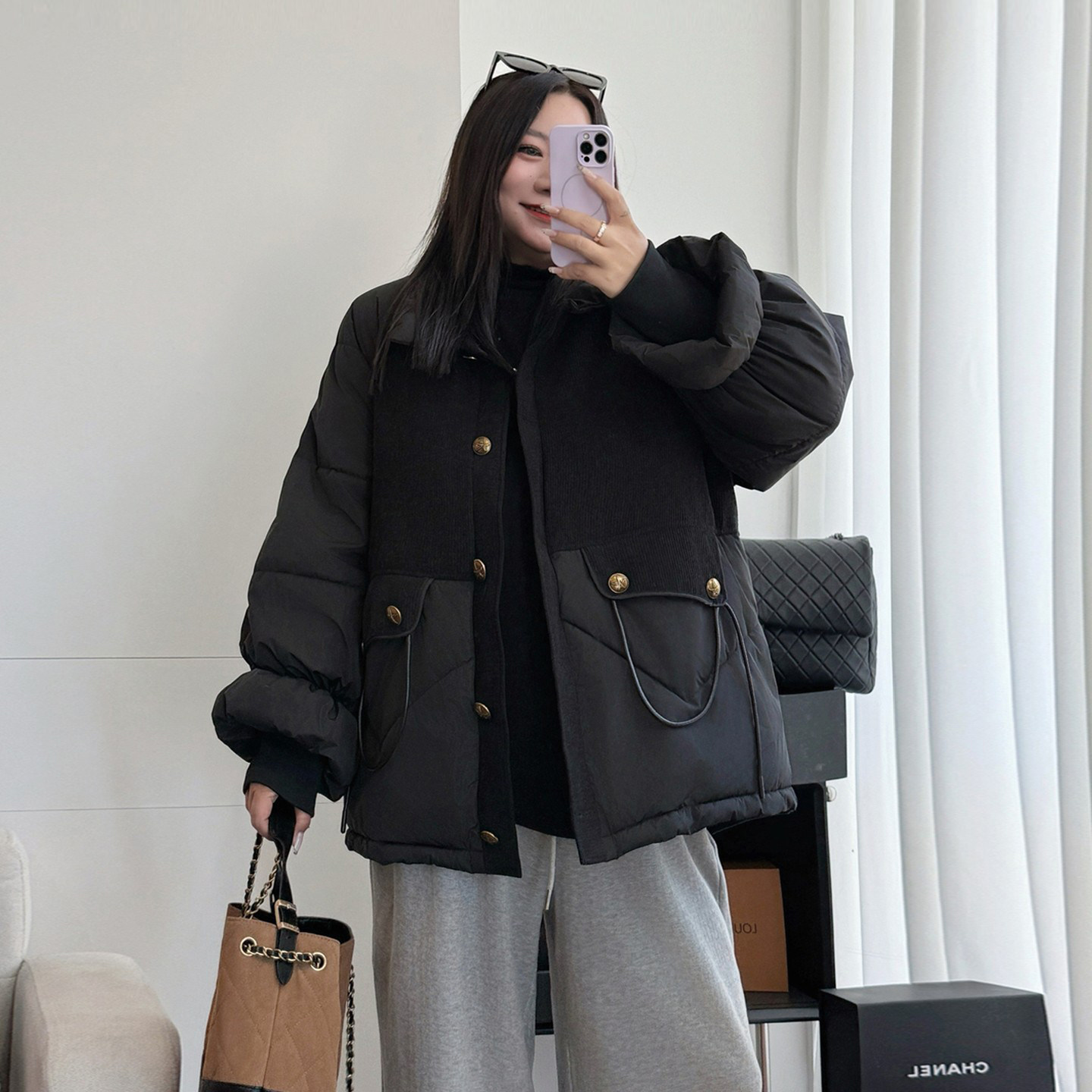 300斤大码女装黑色加厚保暖棉衣女胖mm时尚宽松气质显瘦棉服外套,女装/女士精品,大码棉服,淘宝优惠券,粉丝福利购,淘宝优惠卷