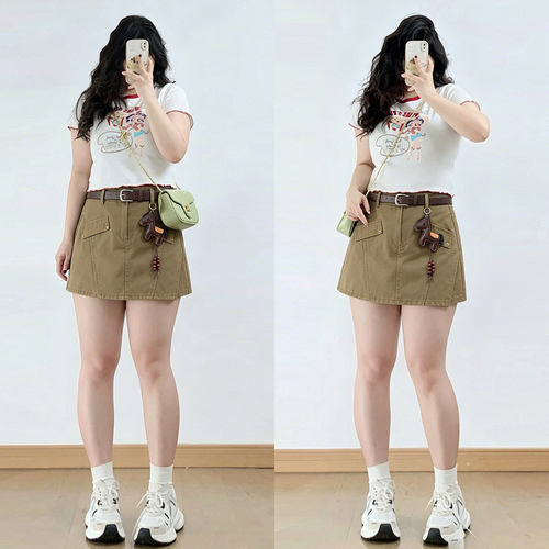 特大码女装胖mm韩系百搭裙裤子女
