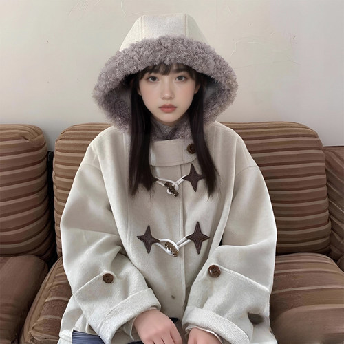 300斤特大码高级感加厚毛呢外套