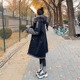 新款 胖mm大码 加绒加厚棉衣外套潮 派克服女中长款 冬季 女装 黑色工装