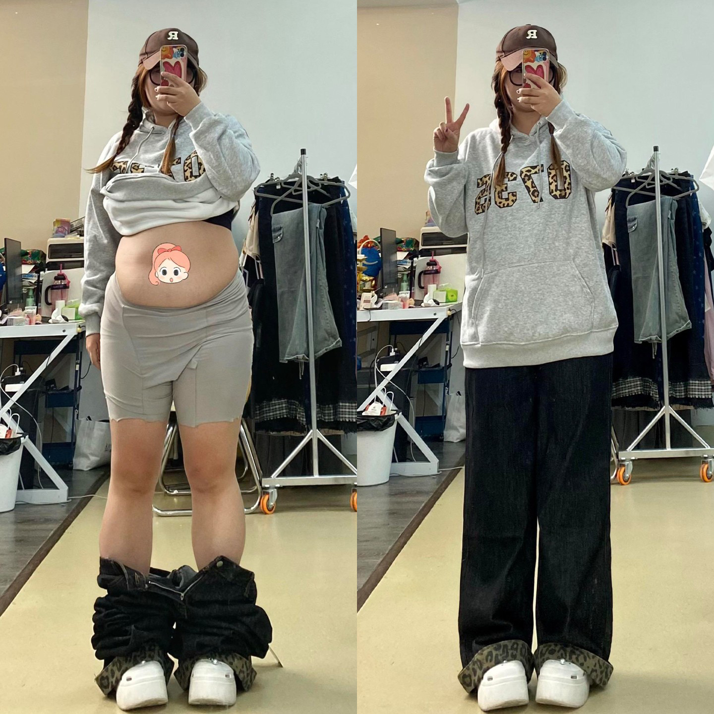 特大码女装复古百搭辣妹风裤子女