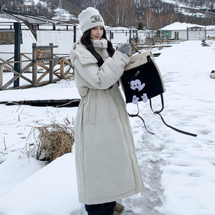 新款 胖mm米白色羽绒棉服女冬季 韩系气质高级感保暖厚外套 女装 大码