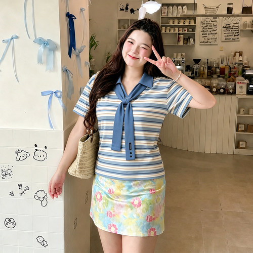 大码女装胖mm韩系休闲显瘦上衣女